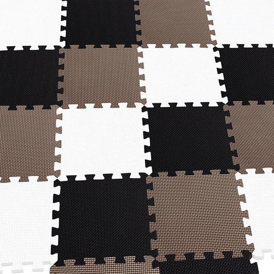 MQIAOHAM® 25 Pieces Puzzle Play Mats, Soft Baby Play Mat, Kids Interlocking Foam Floor Tiles, Toddlers Carpet Playmats G301025-101104106