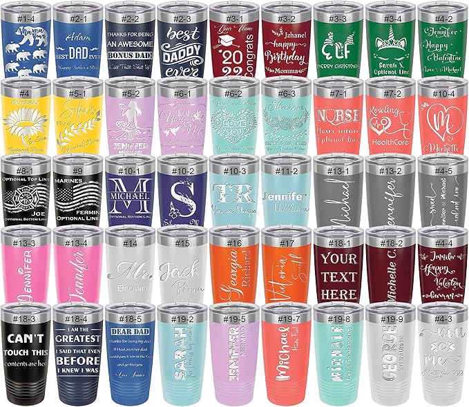 Personalized Tumbler, Vacuum Insulated Travel Coffee Mug 20oz, Gifts for Him, Father’s Day Gift, Keeps Drink Cold and Hot, Closing Lid Included (Green)