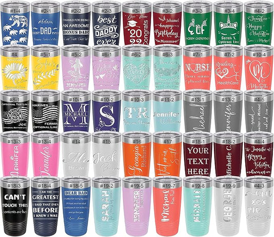 Personalized Tumbler for Women, Custom Coffee Travel Mug, Valentine's Day Gift, Mother’s Day Gift, Small Tumbler with Lid, Keep Drinks Cold and Hot, Engraved Name by iProductsUS (Red, 20oz)