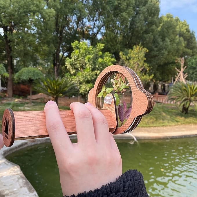 2PCS Natural DIY Kaleidoscope Kit, Outdoor Classic Handmade Education Toys, Magic Wooden Rotating Kaleidoscope Making Set, Best Gift for Nature Lovers (2 Pcs Planets)