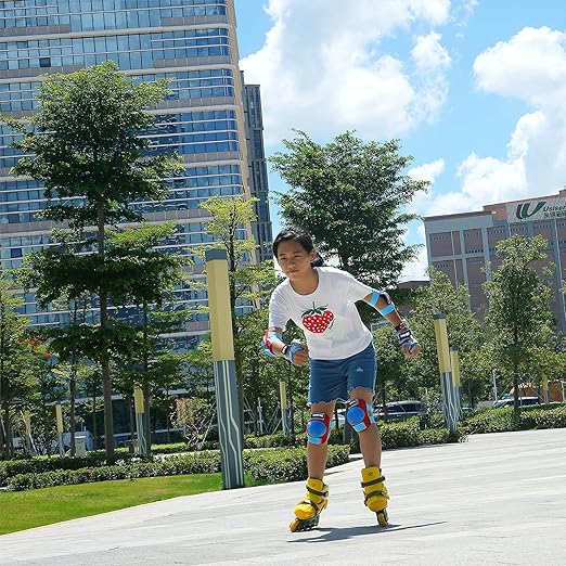 Youth/Kids Knee Pads Elbow Pads Wrist Guards Protective Gear Set for 3-15 Years Child Roller Skates, Skateboard, Cycling, Inline Skating, BMX Bike, Balance Bike Scooter Riding and Other Outdoor Sports