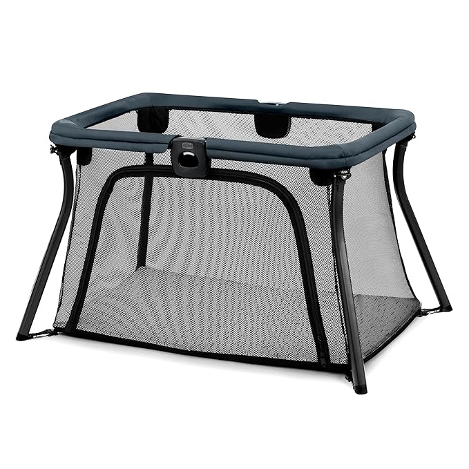 Chicco Alfa Lite Lightweight Travel Playard, Portable Playpen for Babies and Toddlers, Snap-Open/Compact Fold Design, 13 lbs., Baby Travel Essential | Midnight/Navy