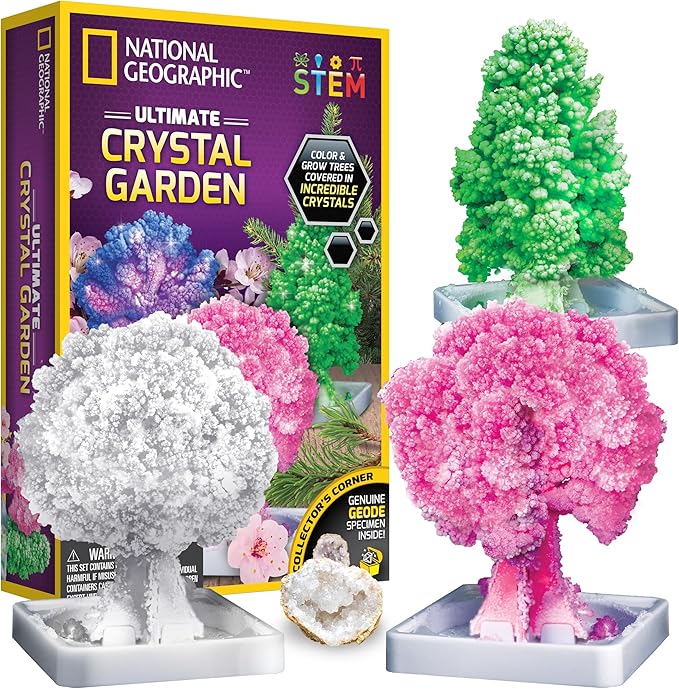 NATIONAL GEOGRAPHIC Craft Kits for Kids - Crystal Growing Kit - Grow a Crystal Garden in Just 6 Hours, Educational Craft Art Project, STEM Crafts for Girls Ages 8 9 10 11 & 12 (Amazon Exclusive)