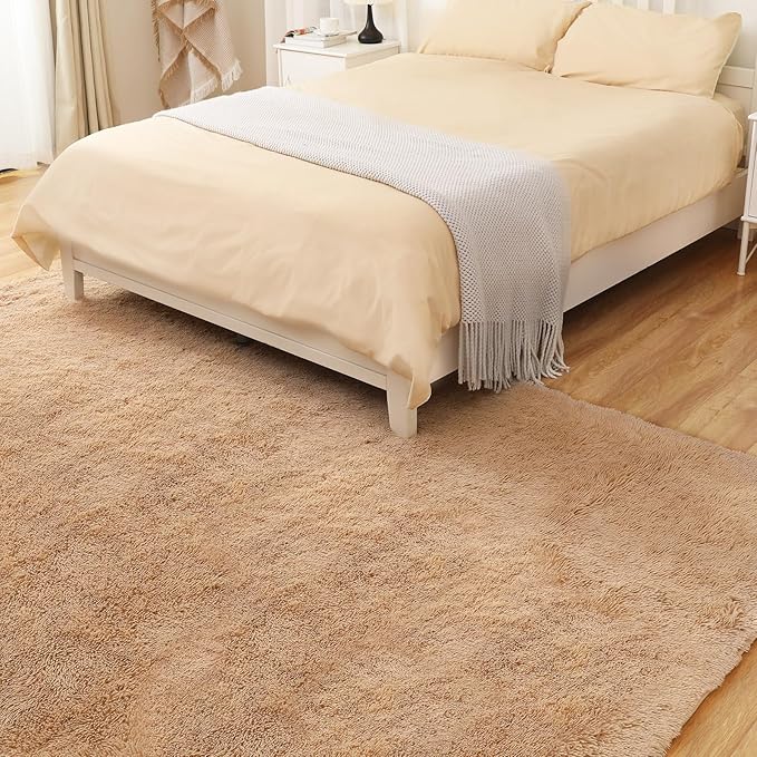Luxury Area Rug, 6x9 Rugs for Living Room, Ultra Soft Rugs for Bedroom, Non-Slip Indoor Carpet for Nursery, Kids Room, Playroom, Home Decor, Camel