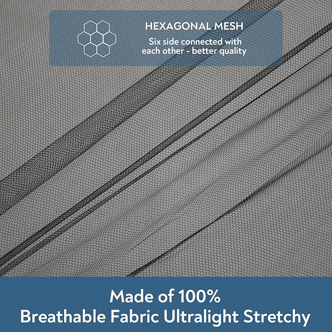 2 Pack Baby Mosquito Net for Stroller, Playard & Bassinet, Reusable Bug Net for Cradles, Carrier, Pack and Plays and Portable Mini Crib, Baby Playpen Mosquito, Black