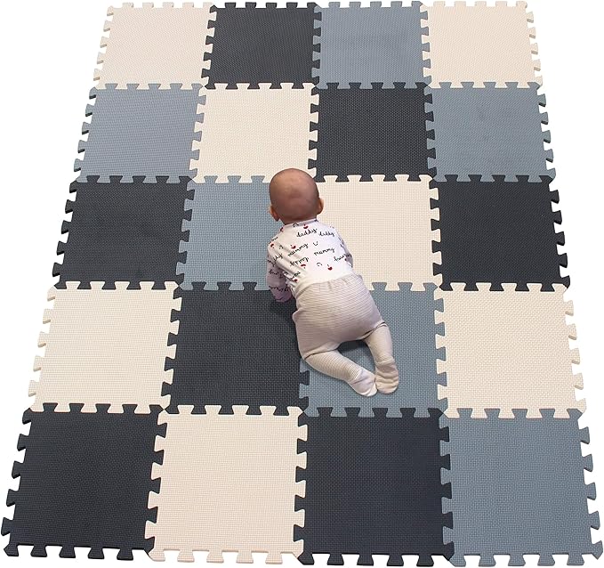 YIMINYUER® 20 Tiles (30cm×30cm×1cm Each Tile) Baby Soft Puzzle Play Mats, Kids Thick EVA Foam Floor, Toddlers & Children's Soft Interlocking Mat R04R10R12G301020