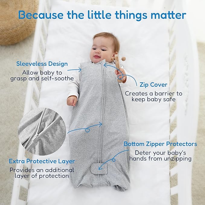 TotAha Sleep Sack 12-18-24 Months 3-Pack, Buttery Soft Baby Wearable Blanket, Light Baby Sleeping Bag with 2-Way Zippers for Boys and Girls, 0.5 TOG
