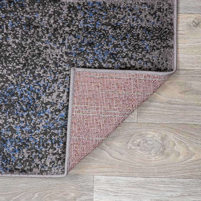 Rugshop Modern Distressed Boxes Runner Rug 2' x 7' Blue