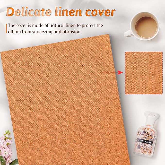 Popotop Photo Album 4x6 600 Pockets for Wedding Gifts,Linen Hardcover Picture Albums for Family Anniversary Baby Vacation Pictures