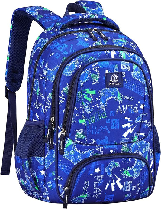 Primary School Backpack | Doubleday Collection for Boys | 17" Gamer Blue Design | Perfect for Teens