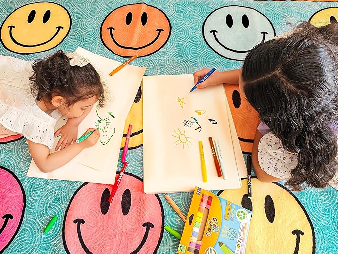 OLEEK Large Classroom Rug Elementary 8x13 - Classroom Rugs for Kids Room - Classroom Carpet Elementary - Kids playroom Rug 8 x 13 - Preschool Rugs for Classroom - Schoolgirl Style Classroom Decor