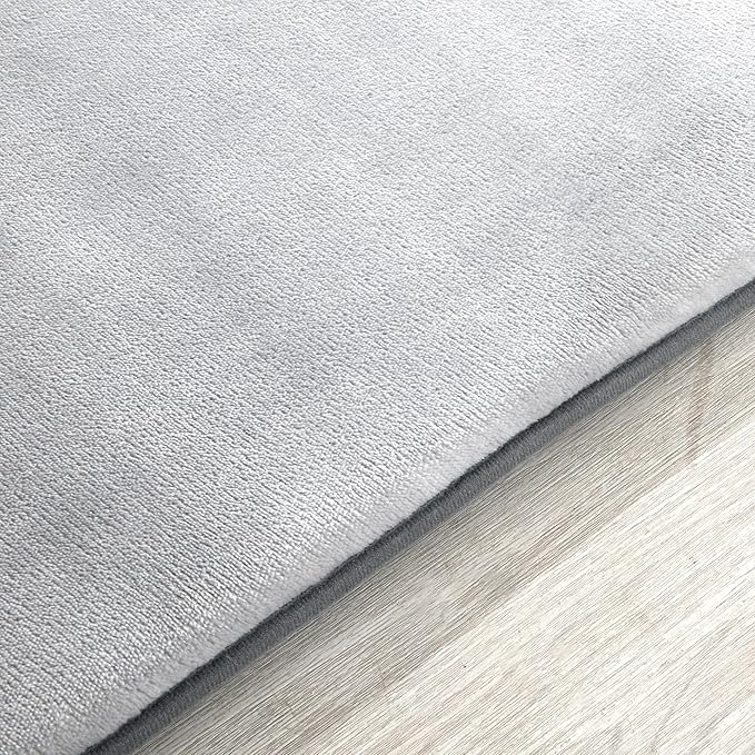 BALAPET Thick Memory Foam 74x50 Play Mat for Playpen, Super Soft Velvet Portable Baby Playpen Mat for Kids Toddler Crawling and Play, Non-Slip Bottom Playmat, Grey