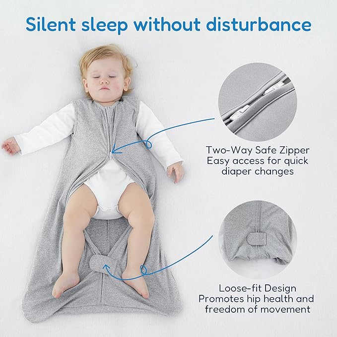 TotAha Light Sleep Sack 6-12 months 3 Pack, Breathable, Buttery Soft Wearable Blanket Baby Sleeping Bag with 2-way Zipper, 0.5 TOG