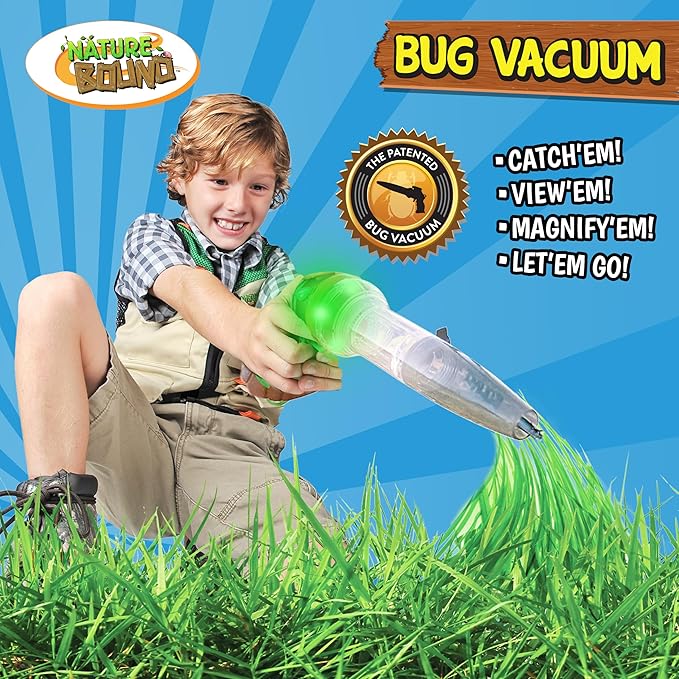 Nature Bound Bug Catcher Toy, Eco-Friendly Bug Vacuum, Catch and Release Indoor/Outdoor Play, Ages 3 to 12, Complete Kit for Kids (Upgraded Style)