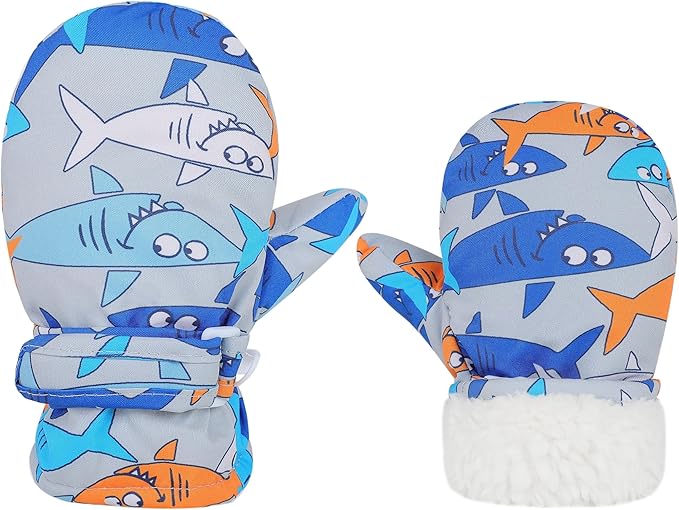 Toddler Gloves Kids Mittens Winter Warm Lined Fleece Gloves Waterproof Snow Baby Mitten for Boys Girls