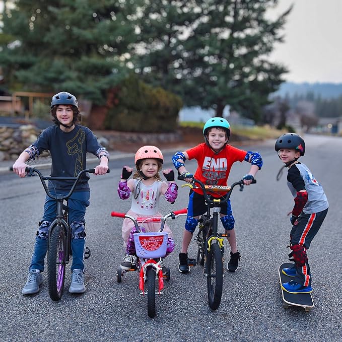 Soft-Style Kids Knee and Elbow Pads with Bike Gloves, Flexible Impact-Resistant Gear for Ages 2-11, Designed for Balance Bikes, Roller-Skating, and Skateboarding