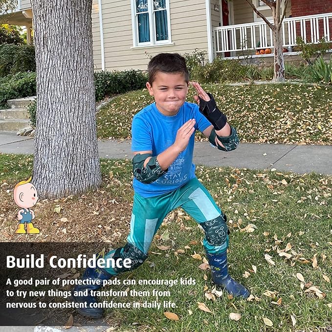 Soft-Style Kids Knee and Elbow Pads with Bike Gloves, Flexible Impact-Resistant Gear for Ages 2-11, Designed for Balance Bikes, Roller-Skating, and Skateboarding