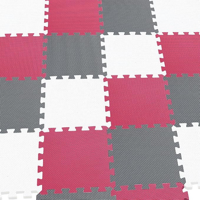 MQIAOHAM® 25 Pieces Puzzle Play Mats, Soft Baby Play Mat, Kids Interlocking Foam Floor Tiles, Toddlers Carpet Playmats G301025-101109112