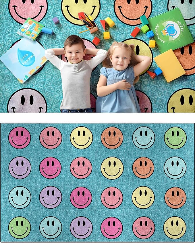 OLEEK Large Classroom Rug Elementary 8x10 - Classroom Rugs for Kids Room - Classroom Carpet Elementary - Kids playroom Rug 8 x 10 - Preschool Rugs for Classroom - Schoolgirl Style Classroom Decor