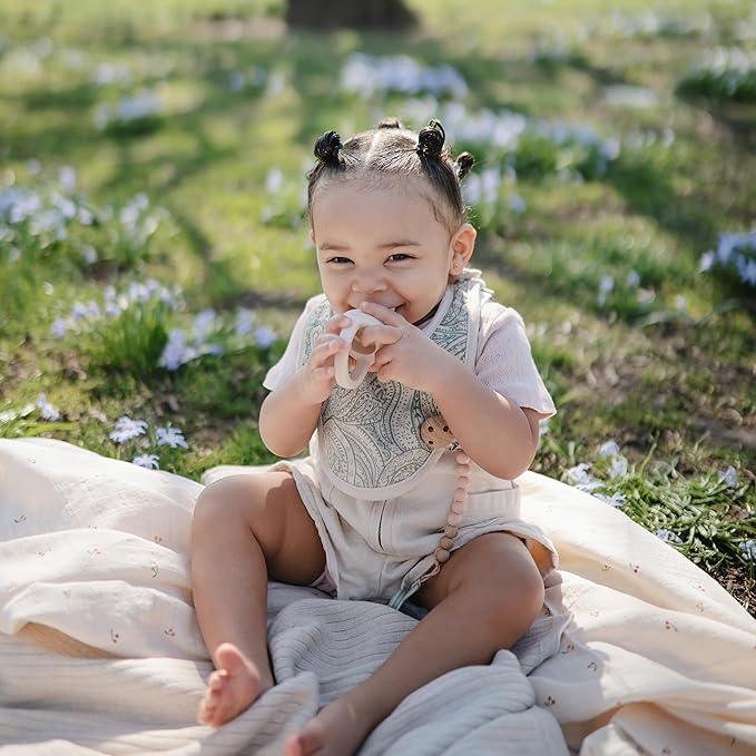 mushie Silicone Baby Fresh Fruit & Food Feeder Pacifier | 6 Months+ (Tradewinds)