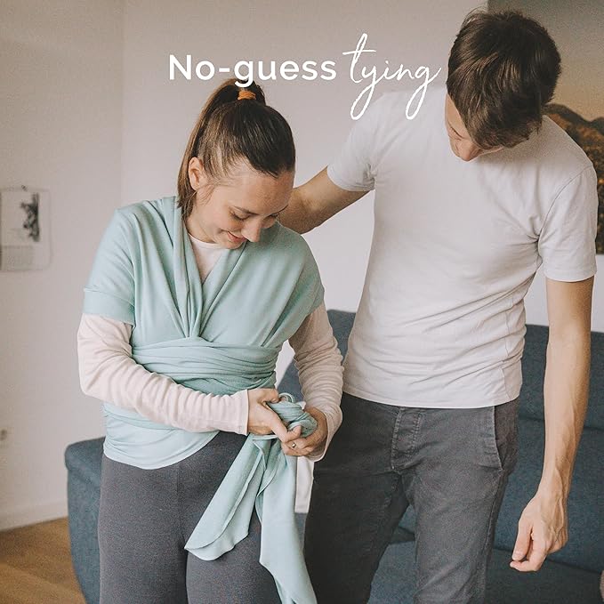 Boba Baby Wrap Carrier - Original Baby Carrier Wrap Sling for Newborns - Baby Wearing Essentials - Newborn Wrap Swaddle Holder, Newborn to Toddler Infant Sling (Serenity Sea Mist)