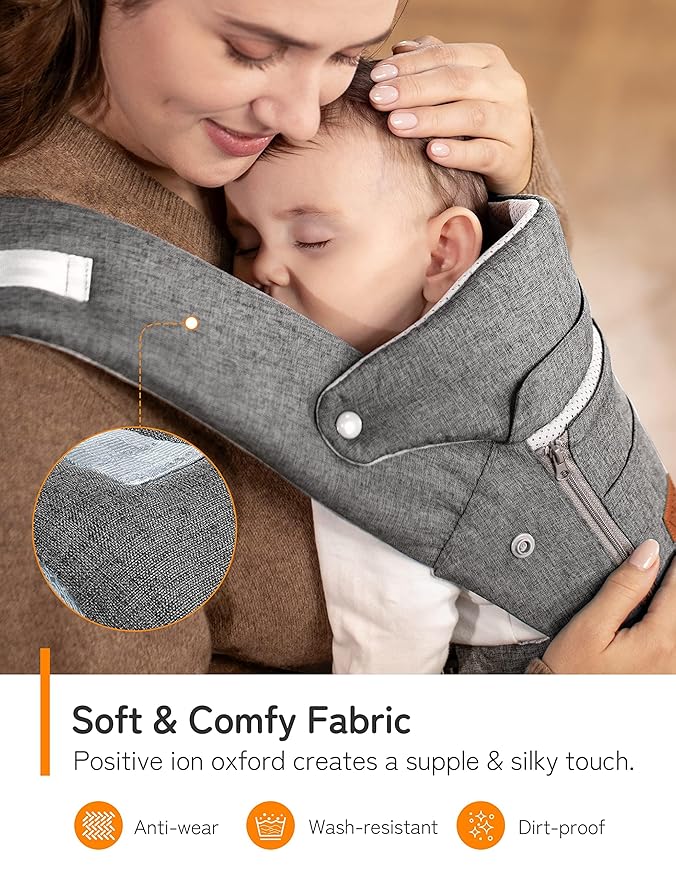 besrey Baby Carrier with Hip Seat Newborn to Toddler, Summer Mesh Front Facing Infant Carrier, Baby Body Holder Chest with Back Support, Front Back Pack with Strap for Men Women Hiking Lumbar Support