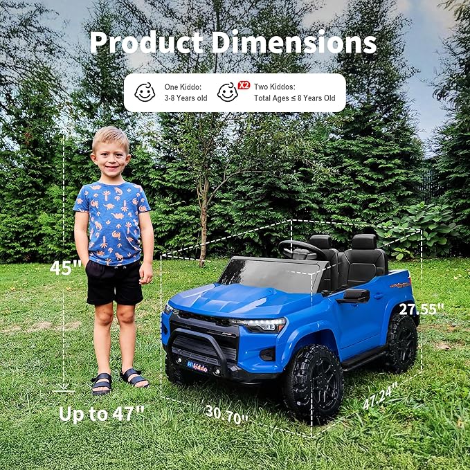 24V 10Ah Ride on Toy for Big Kids, 4x4 2 Seater Electric Kids SUV Car to Drive with Remote Control, 4x200W Motors - Blue