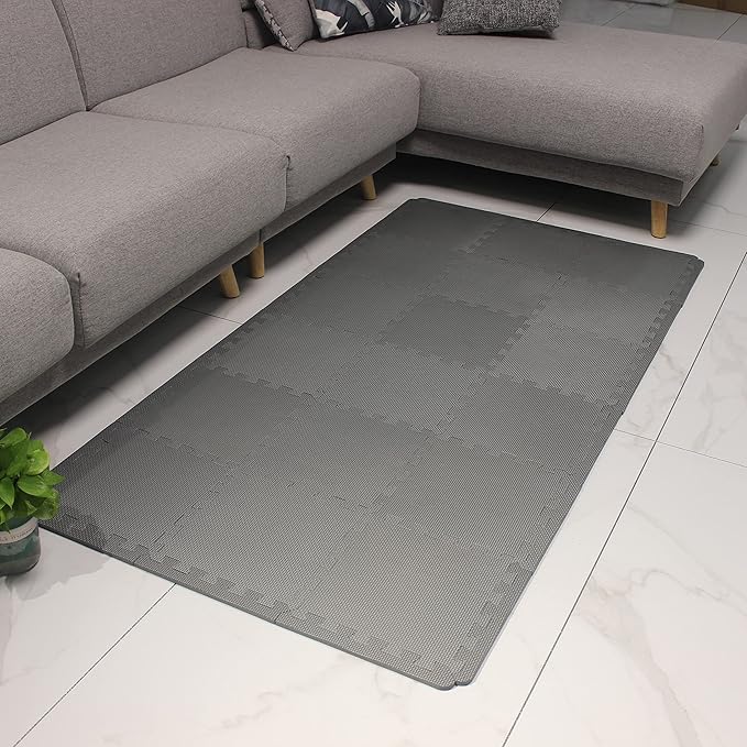 MQIAOHAM® 18 Pieces + 18 Edges Puzzle Play Mats, Soft Baby Play Mat, Kids Interlocking Foam Floor Tiles, Toddlers Carpet Playmats XZ301018-112