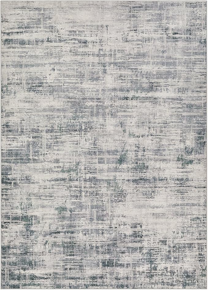 Area Rug for Living Room: 9x12 Washable Neutral Abstract Modern Soft Rugs Non Slip Indoor Floor Stain Resistant Large Carpet for Bedroom Dining Room Office Nursery - Gray