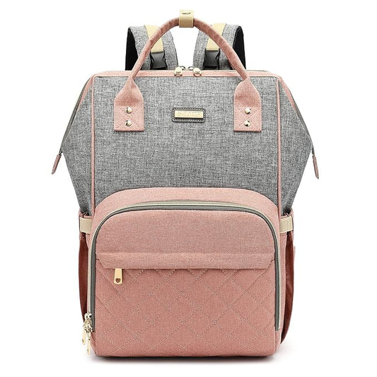 Diaper Bag Backpack, Diaper Bags for Baby Girls Boys, Baby Bags for Moms Dads, Nappy Changing Bag with Insulated Pockets,Multi-functional Waterproof Backpack with Stroller straps-Pink
