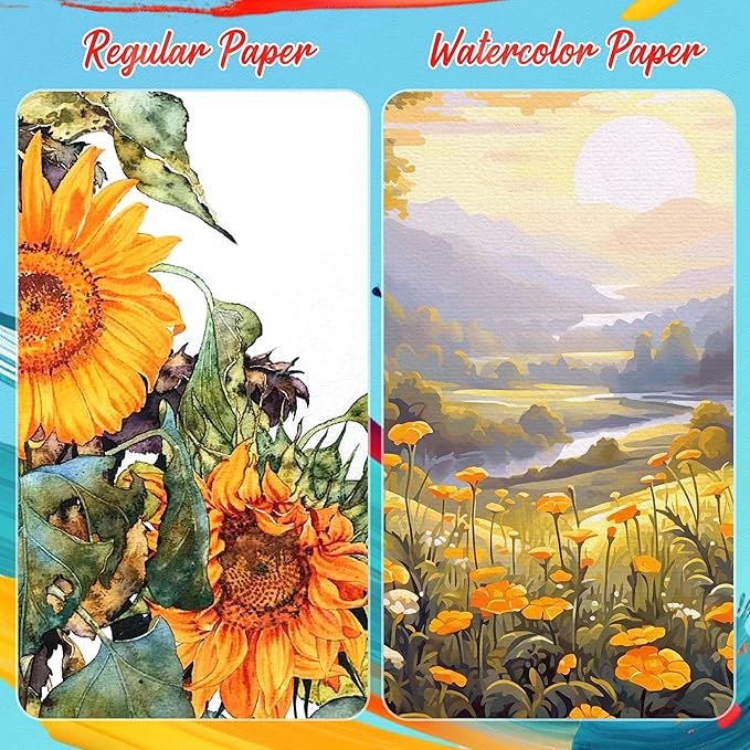 50 Colors Watercolor Paint Set with 6 Brushes, Portable Travel Water Color Kit with Carrying Case, Palette and Accessories, Non-Toxic Art Supplies Gift for Artists Adult Teen Kids Girls Boys