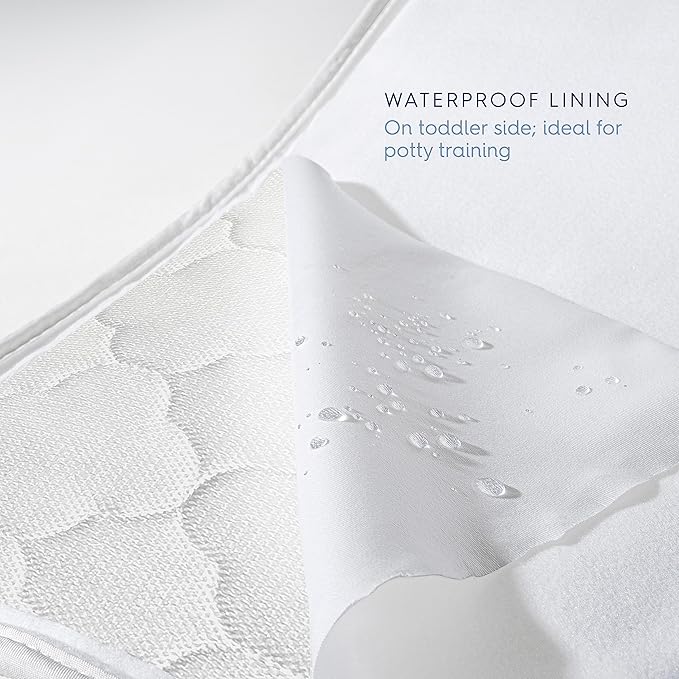 HALO DreamWeave Crib & Toddler Mattress - 100% Breathable Mattress and Core, Dual Sided 2-Stage Design, Machine Washable Cover, Hypoallergenic, Open Strand Polymer Core, Greenguard Cert.