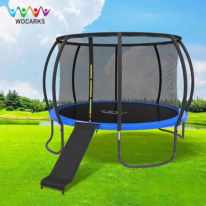 Universal Trampoline Ladder Trampoline Slide for Kids Climb Up & Slide Down, Outdoor Trampoline Slide Attachment, Easy to Install, Fit All Kinds of Trampolines, Black