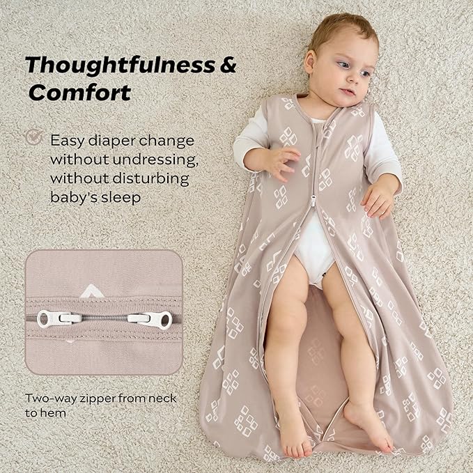 JELLYMONI Baby Sleep Sack 12-18 Months Wearable Blanket for Baby, 100% Cotton 2 Pack Infant Toddler Sleeping Sack Lightweight Soft 2-Way Zipper Sleepsack