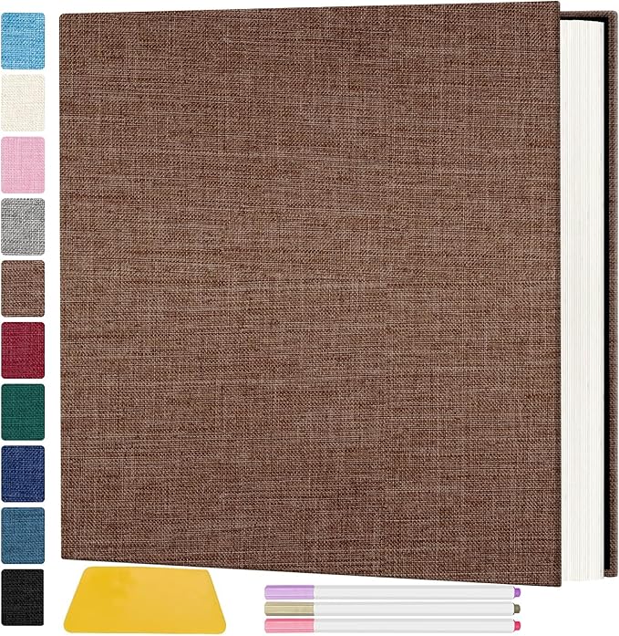 Zesthouse Large 18In Photo Album Self Adhesive 60 Pages, Scrapbook Albums with Sticky Page Holds 10x12 & 8x10 & 5X7 & 4x6 Pictures, DIY Photo Book Ideal Gift for Family Wedding Baby