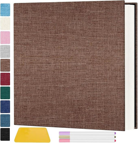 Zesthouse Photo Album Self Adhesive Pages, 60 Pages Magnetic Scrapbook Albums with Sticky Page,Photos Album Holds 8x10 & 5X7 & 4x6 & 6x8 & 3x5, Large Picture Book Ideal for Family,Wedding,Baby