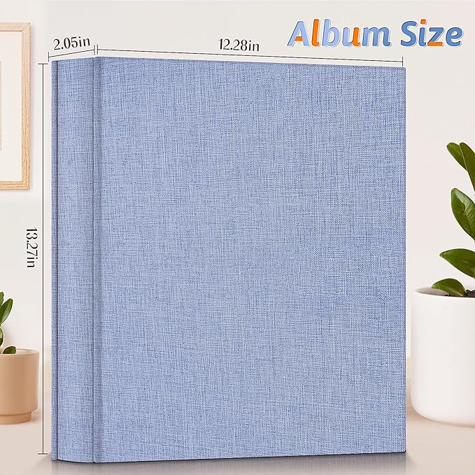 Popotop Photo Album 4x6 600 Pockets for Wedding Gifts,Linen Hardcover Picture Albums for Family Anniversary Baby Vacation Pictures