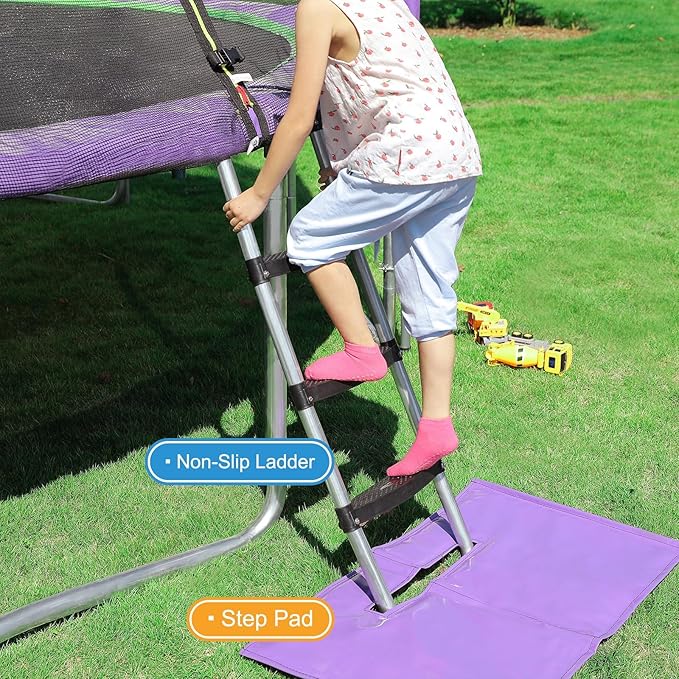 Zupapa 1800LBS Weight Capacity Double Frames Trampoline with No-Gap Design Curved Poles 16 15 14 12 10FT Trampolines with Enclosure Net for Kids Adults, Outdoor Family Fun