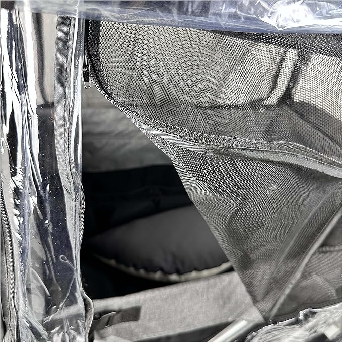 Big Size Rain Cover for Stroller, Mosquito Net for Trolley Cart, 2in1 Big Cover with Window for Picnic Camping Wagon Stroller Waterproof Windproof Accessories (Cart Not Included)