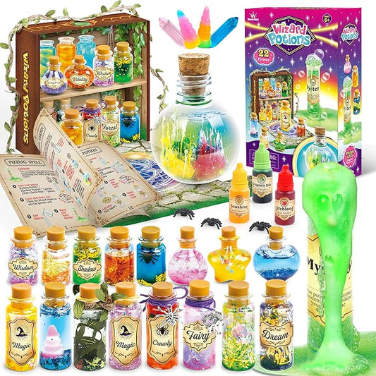 Fairy Magic Kit for Kids with 22PCS Potion Bottles, Potions Making Craft Kit - Gift for Christmas, Birthday, Creative Art Craft Toys for Girls Boys 6 7 8 9 10 12 Year Old