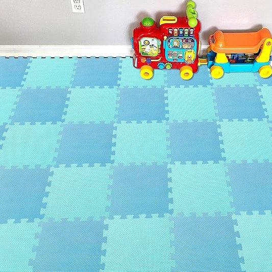 YIMINYUER® 25 Tiles (30cm×30cm×1cm Each Tile) Baby Soft Puzzle Play Mats, Kids Thick EVA Foam Floor, Toddlers & Children's Soft Interlocking Mat R07R08G301025