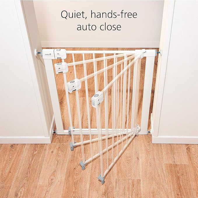 Safety 1st Easy Install Baby Gate for Doorways, Auto-Close Pressure-Mounted Magnetic Latch, Indoor Dog Gates, No Drilling, Fits 29"-38", Black