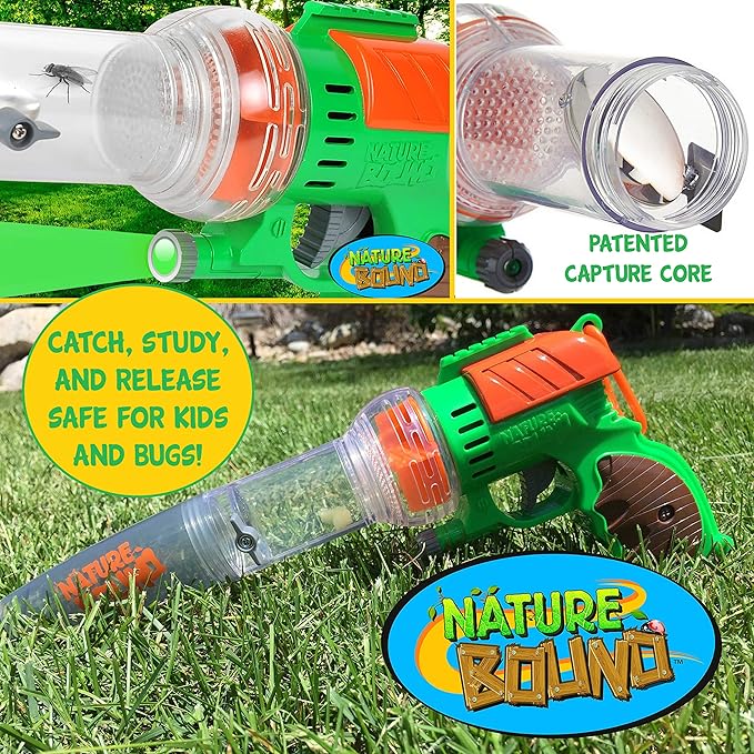 Nature Bound Bug Catcher Toy | Eco-Friendly Bug Vacuum, Catch and Release | Ages 3 to 12 Indoor/Outdoor Play Toy | Includes Capture Core with Magnification | Complete Kit for Kids | Green