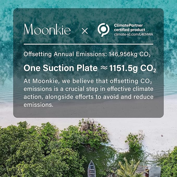 Moonkie Suction Plates for Baby | 100% Silicone BPA-Free Baby Plates with Lids and Food Cover | Divided Design | Microwave and Dishwasher Safe | Toddler Plates 2 Pack